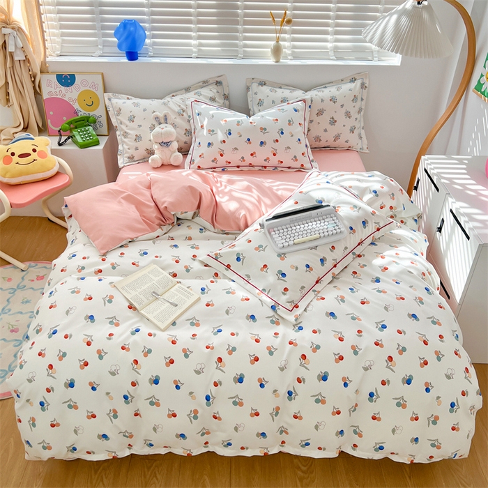 91家纺网 家纺一手货源 找家纺 （总）畅畅家纺 2025新款春夏活性小清新印花云锦棉四件套