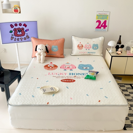 91家纺网 家纺一手货源 找家纺 顾里家纺 2025春夏新款ins卡通大版席凉席席子 大眼可可