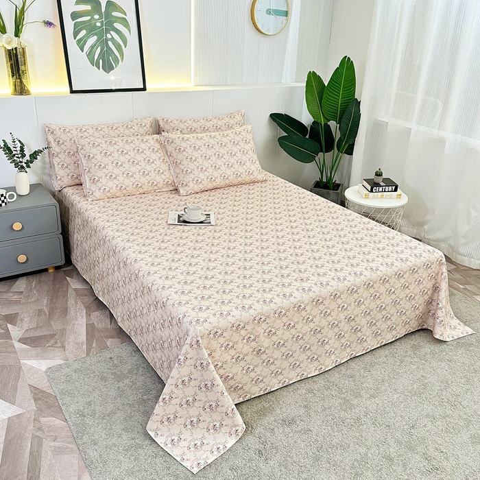 91家纺网 家纺一手货源 找家纺 伊而梦蚊帐 2025新款原棉老粗布床单 玫瑰格