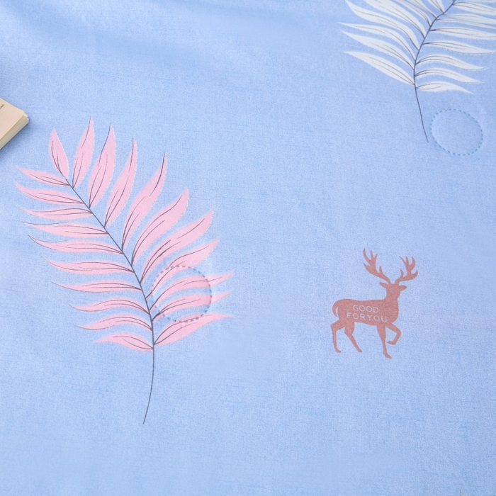 91家纺网 家纺一手货源 找家纺 2025新款亲肤绒礼品夏被窄边 心悦蓝