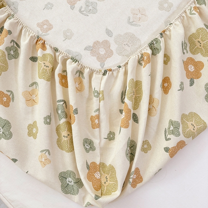 91家纺网 家纺一手货源 找家纺 伊而梦蚊帐 2025新款原棉老粗布床笠 春日宴