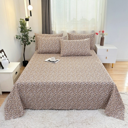 伊而梦蚊帐 2025新款A类老粗布抗菌床单 秋蕊香-咖