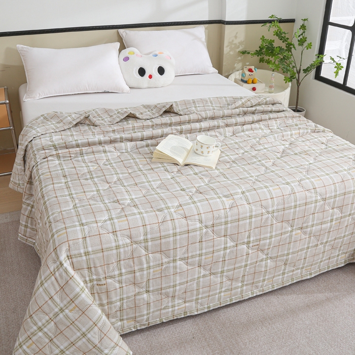 91家纺网 家纺一手货源 找家纺 被多多被业  2025新款清新印花亲肤绒超声波工艺夏凉被 元素