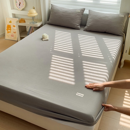 罗亿家纺 2025新款云感提花双层纱定标minmin(系列)床笠 灰色