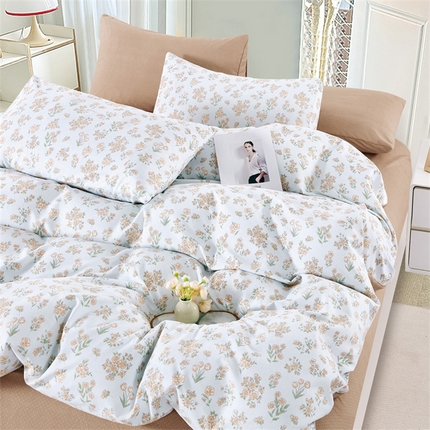 91家纺网 家纺一手货源 找家纺 （总）畅畅家纺 2025新款春夏活性小清新印花云锦棉四件套