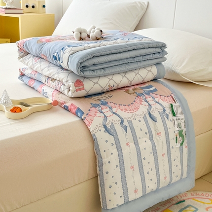 爱宝被业 2025新款亲肤棉印花100%新疆棉花夏被空调被 啵啵熊