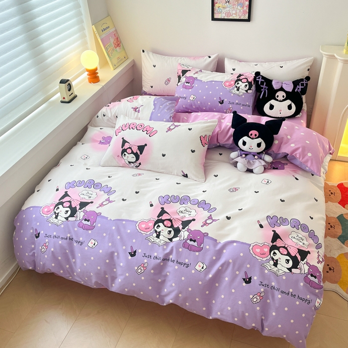 91家纺网 家纺一手货源 找家纺 暮思家居 2025新款正版授权三丽鸥全棉四件套系列四件套 美美库洛米