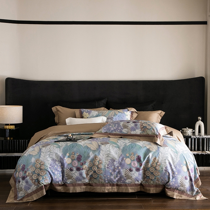 91家纺网 家纺一手货源 找家纺 （总）涞澳家纺 2025新款全棉数码印花宽边四件套