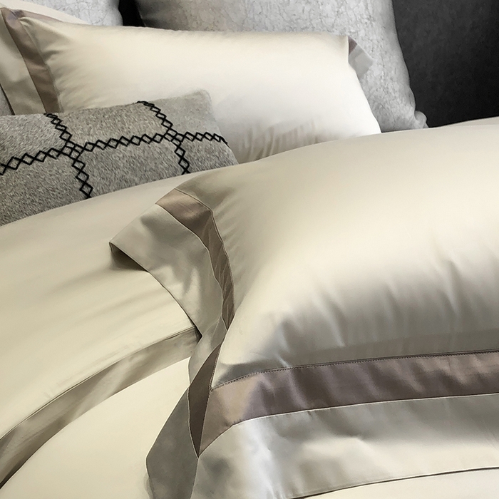 91家纺网 家纺一手货源 找家纺 涞澳家纺 2025新款80天丝棉四件套-凯瑟琳系列 凯瑟琳-燕麦奶