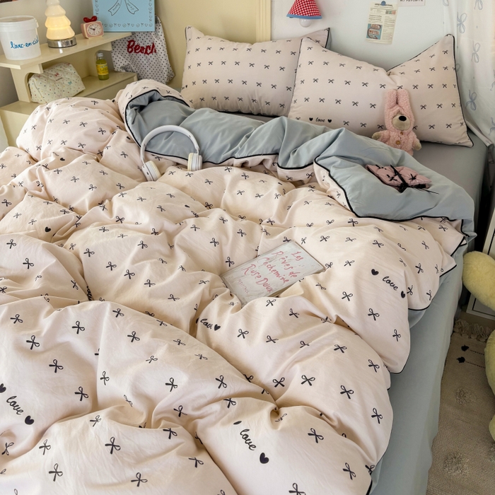 91家纺网 家纺一手货源 找家纺 （总）潮邦创意家居 2025新款云柔棉立体嵌绳款小清新四件套【含买家秀】