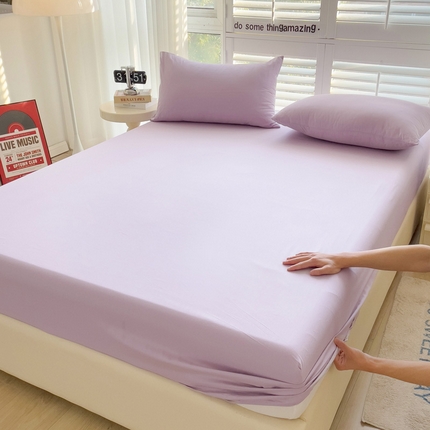 漫时光 2025新款A类40s纯棉水洗棉单品系列-单床笠 梦幻紫