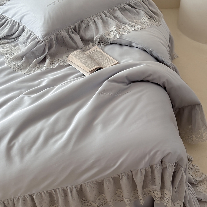 91家纺网 家纺一手货源 找家纺 涞澳家纺 2025新款亲肤舒适天丝棉四件套-云初系列 云初-月影灰