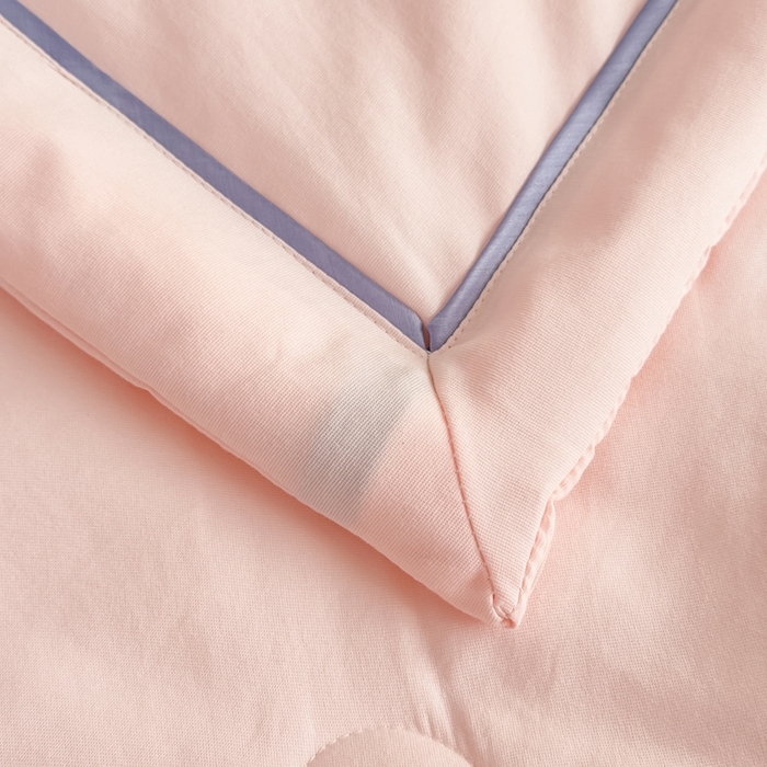 91家纺网 家纺一手货源 找家纺 金麦家纺 2025新款针织双层纱夏被 蝶恋-蜜桃粉