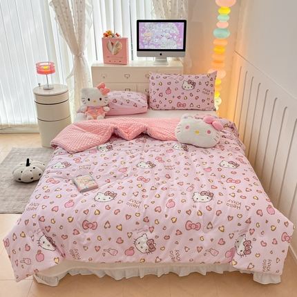 暮思家居 2025新款正版授权三丽鸥A版纯棉B版安抚豆豆绒春秋被冬被豆豆被被子被芯系列 豆豆被-凯蒂乐园