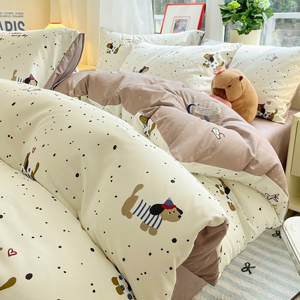 91家纺网 家纺一手货源 找家纺 （总）盛秋家纺 2025新款水洗棉印花四件套-卡通系列