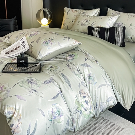 91家纺网 家纺一手货源 找家纺 （总）梦幻之城 2025新款水洗真丝数码印花简易款四件套