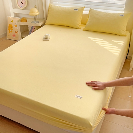 罗亿家纺 2025新款云感提花双层纱定标minmin(系列)床笠 奶黄