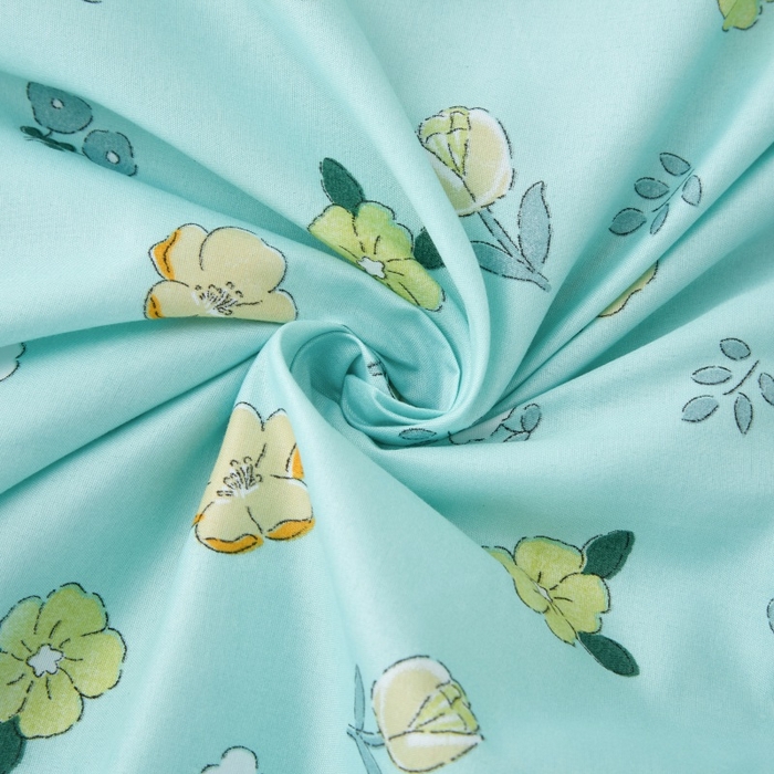 91家纺网 家纺一手货源 找家纺 2025新款亲肤绒礼品夏被窄边 蓝韵花田