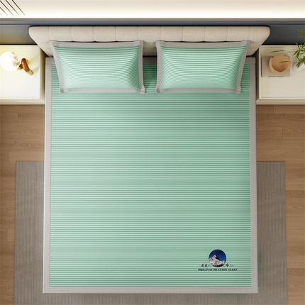 91家纺网 家纺一手货源 找家纺 （总）鑫姿 2025新款5A抗菌A类冰丝凉席-条纹款