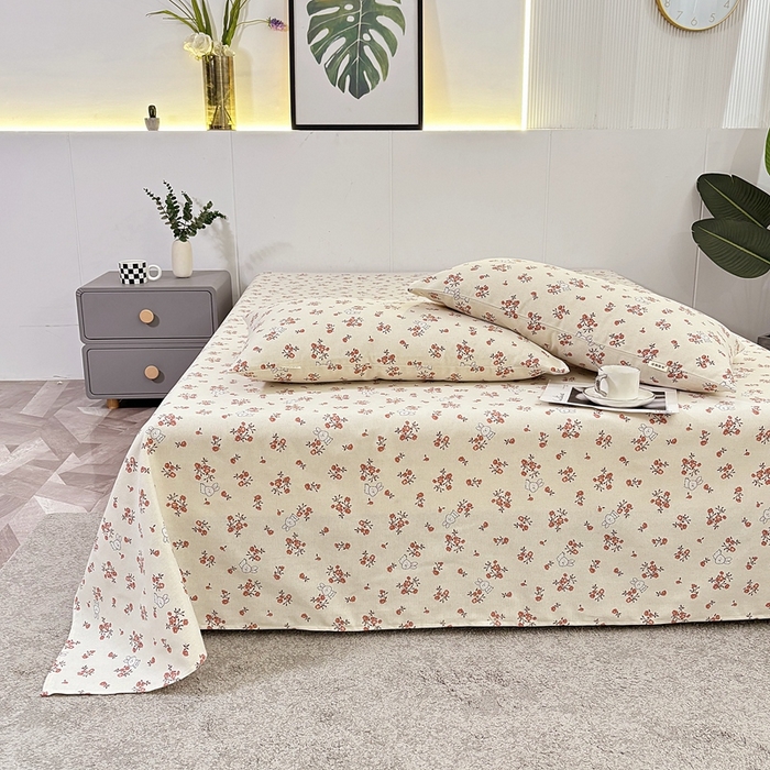 91家纺网 家纺一手货源 找家纺 伊而梦蚊帐 2025新款原棉老粗布床单 梅花兔