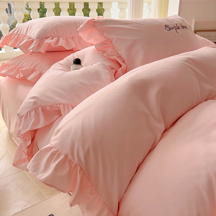 91家纺网 家纺一手货源 找家纺 （总）凯美家居 2025新款超柔亲肤磨毛刺绣花仙子系列四件套