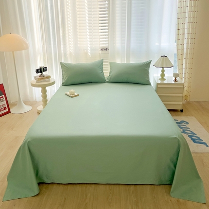 漫时光 2025新款A类40s纯棉水洗棉单品系列-单床单 薄荷绿