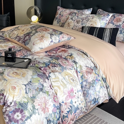 （总）梦幻之城 2025新款水洗真丝数码印花简易款四件套