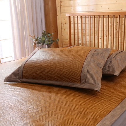 小牛席业  2025新款B夏凉枕套系列凉枕套夏天枕套冰丝枕套竹枕套藤枕套冰藤枕套 夏日摩卡对称枕套