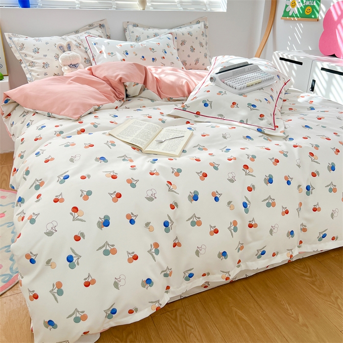 91家纺网 家纺一手货源 找家纺 （总）畅畅家纺 2025新款春夏活性小清新印花云锦棉四件套