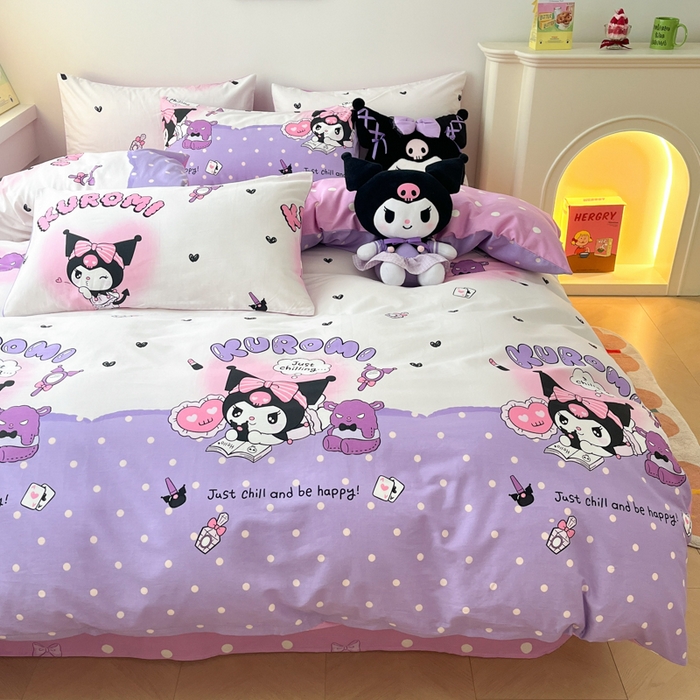 91家纺网 家纺一手货源 找家纺 暮思家居 2025新款正版授权三丽鸥全棉四件套系列四件套 美美库洛米