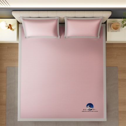 91家纺网 家纺一手货源 找家纺 （总）鑫姿 2025新款5A抗菌A类冰丝凉席-条纹款