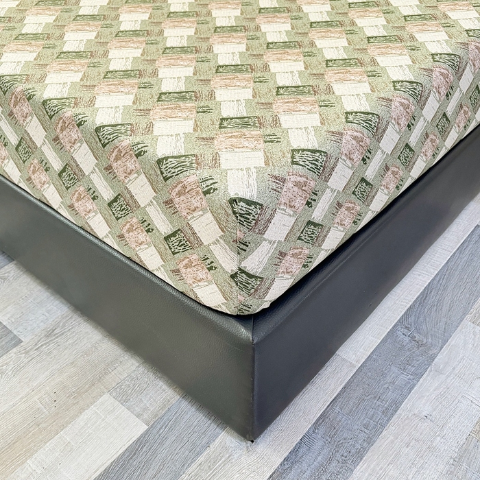 91家纺网 家纺一手货源 找家纺 伊而梦蚊帐 2025新款原棉老粗布床笠 千鸟绿