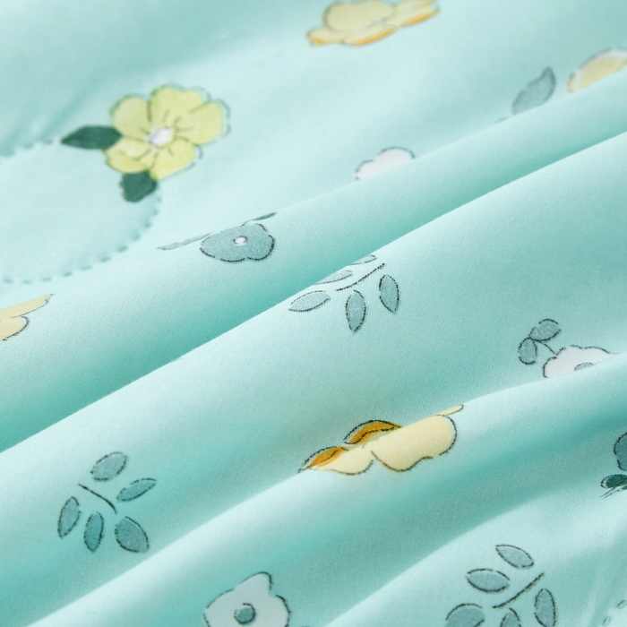 91家纺网 家纺一手货源 找家纺 2025新款亲肤绒礼品夏被窄边 蓝韵花田