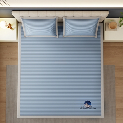 91家纺网 家纺一手货源 找家纺 （总）鑫姿 2025新款5A抗菌A类冰丝凉席-条纹款