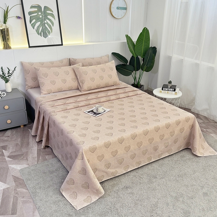 91家纺网 家纺一手货源 找家纺 伊而梦蚊帐 2025新款原棉老粗布床单 满满爱