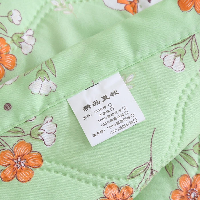 91家纺网 家纺一手货源 找家纺 被多多被业  2025新款清新印花亲肤绒超声波工艺夏凉被 春意盎然