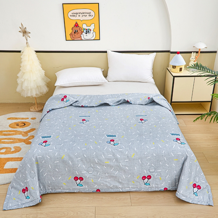 91家纺网 家纺一手货源 找家纺 侨鑫 2025新款亲肤水洗棉夏被宽边 仲夏樱桃