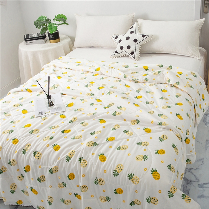 91家纺网 家纺一手货源 找家纺 棉乐町 2025新款全棉棉花夏凉被纯棉夏被空调被子 菠萝