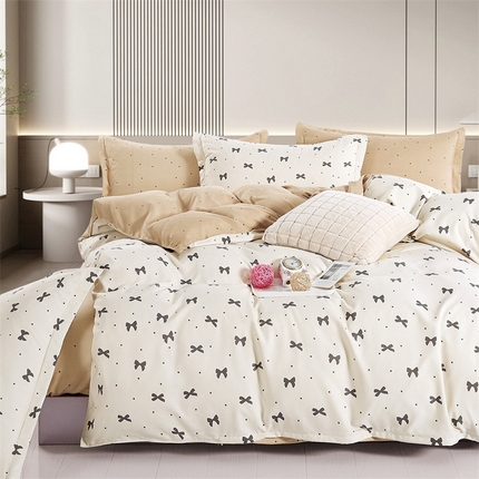 91家纺网 家纺一手货源 找家纺 （总）畅畅家纺 2025新款春夏活性小清新印花云锦棉四件套