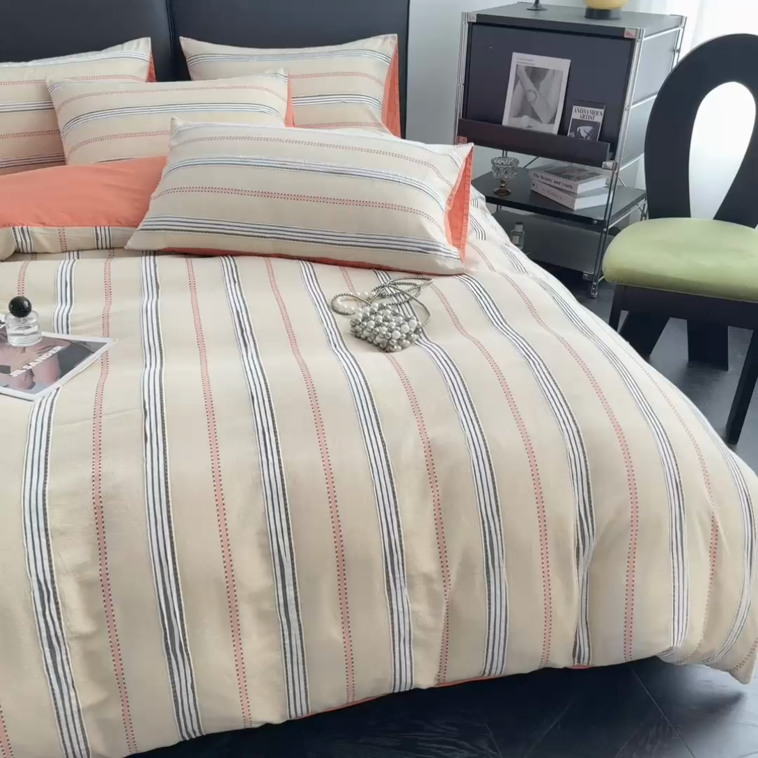 91家纺网 家纺一手货源 找家纺 （总）女子家纺 2025新款A类40支全棉纯棉提花四件套（简川-星辰系列）