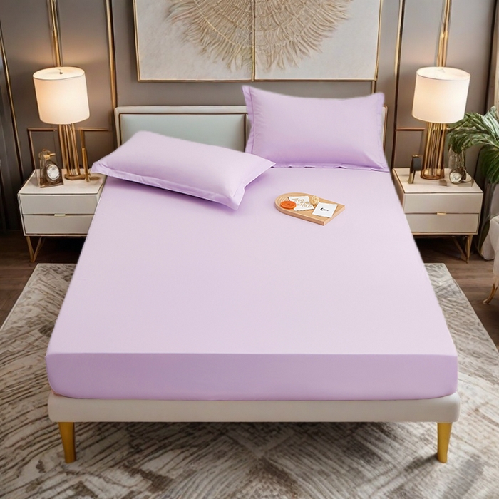 91家纺网 家纺一手货源 找家纺 金喜 2025新款全棉枕套喷气全棉宽边枕套枕头套-优雅系列 优雅-丁香紫