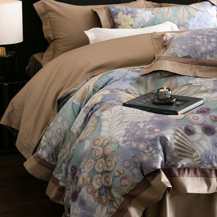 91家纺网 家纺一手货源 找家纺 （总）涞澳家纺 2025新款全棉数码印花宽边四件套