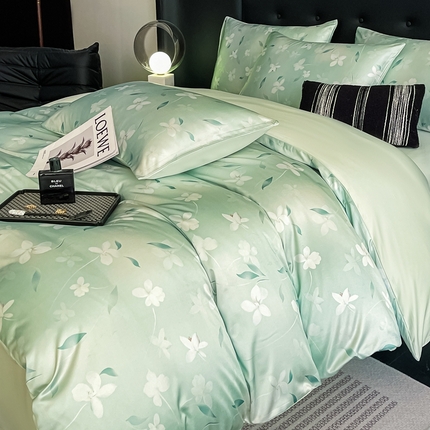 91家纺网 家纺一手货源 找家纺 （总）梦幻之城 2025新款水洗真丝数码印花简易款四件套