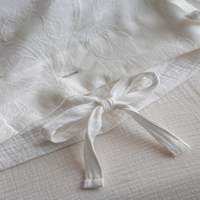 91家纺网 家纺一手货源 找家纺 璞素2025新款全棉色织三层纱四件套-半谷·清荷 清荷