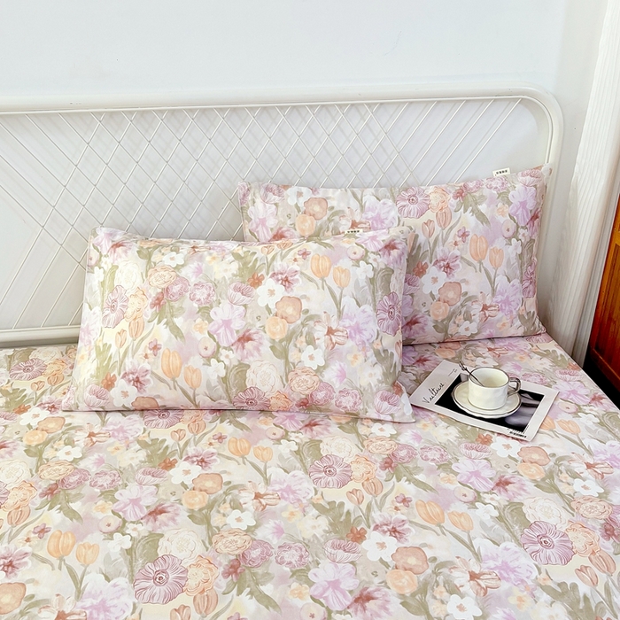 91家纺网 家纺一手货源 找家纺 伊而梦蚊帐 2025新款原棉老粗布床笠 满庭芳