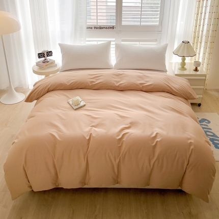 91家纺网 家纺一手货源 找家纺 漫时光 2025新款A类40s纯棉水洗棉单品系列-单被套 香槟色