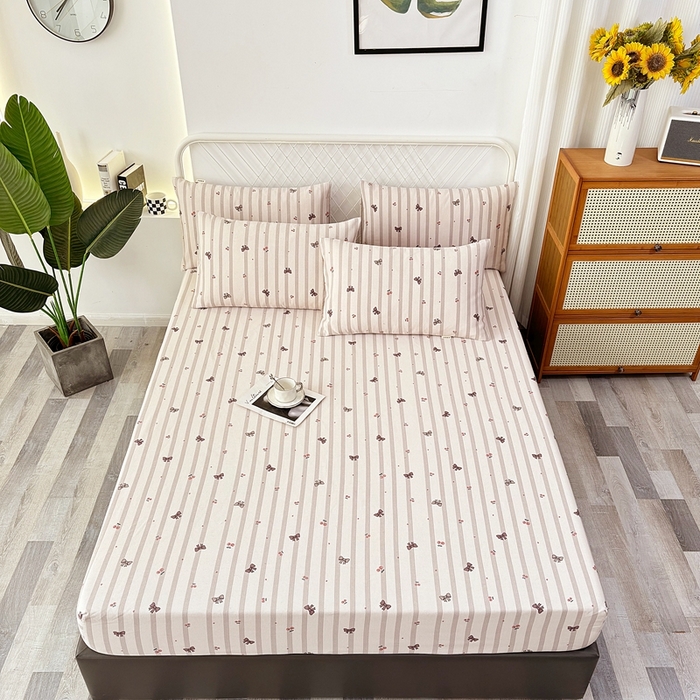 91家纺网 家纺一手货源 找家纺 伊而梦蚊帐 2025新款原棉老粗布床笠 蝴蝶结