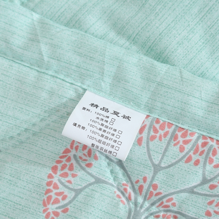 91家纺网 家纺一手货源 找家纺 被多多被业  2025新款清新印花亲肤绒超声波工艺夏凉被 北美冬青