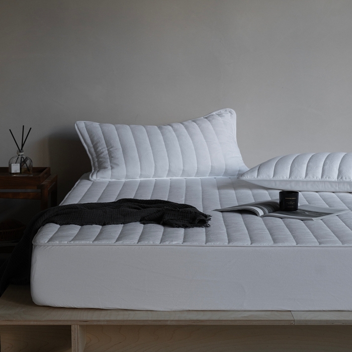 91家纺网 家纺一手货源 找家纺 璞素2025新款全棉纯棉三层纱床笠-空谷 ：幽兰 幽兰