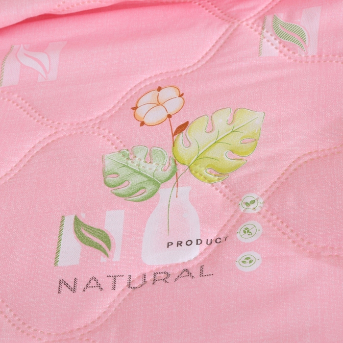 91家纺网 家纺一手货源 找家纺 被多多被业  2025新款清新印花亲肤绒超声波工艺夏凉被 绿叶